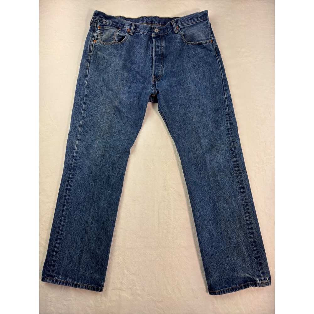 Levis 501 Original Fit Mens Jeans Blue Denim Button Fly Straight Leg 38x30